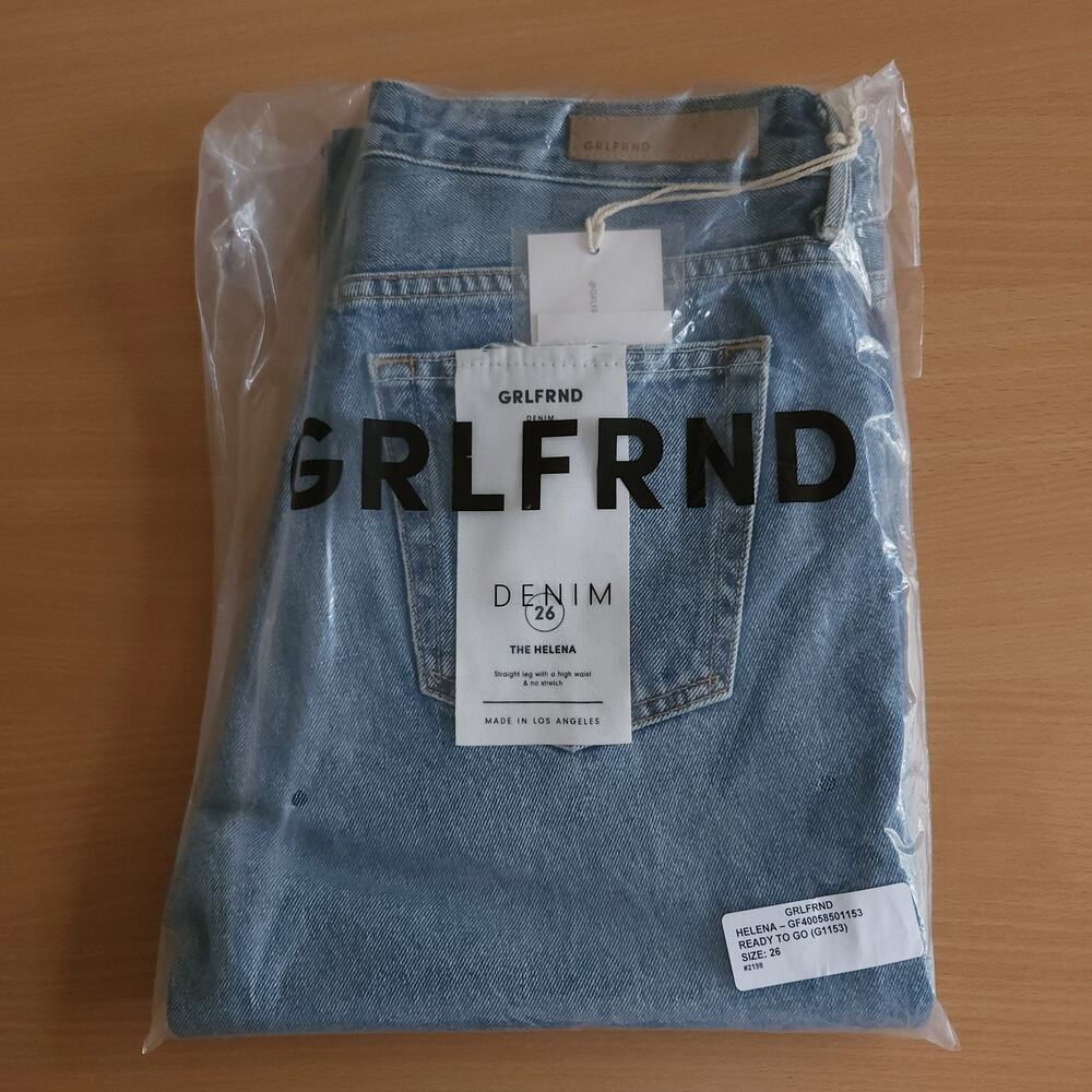 GRLFRND Helena distressed straight leg high waist jeans in Ready To Go Sz 26 NEW - Picture 9 of 9